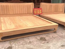 mẫu giường ngủ hiện đại gỗ gõ đỏ