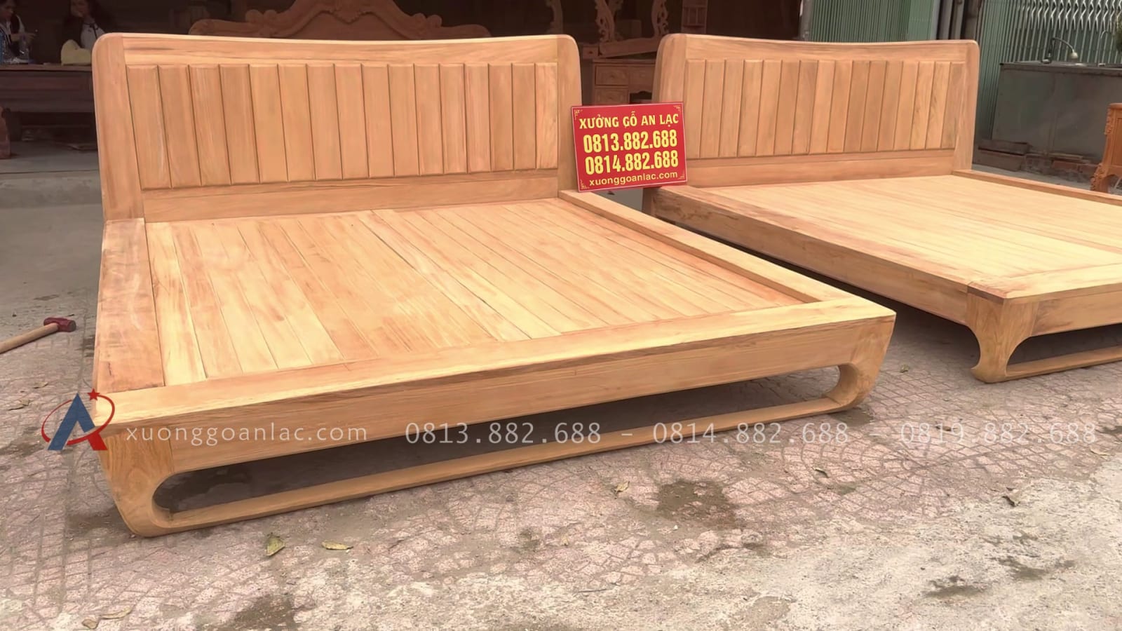 Mộc giường Zito chân hươu 1m8 x 2m gỗ gõ đỏ giao Thanh Oai 8 mẫu giường ngủ hiện đại gỗ gõ đỏ