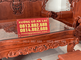 Bàn ghế Hoàng gia nguyên khối hàng vách tựa lưng liền nguyên khối gỗ hương đá (Anh Thủy - Ninh Bình) 8 mẫu bàn trà louis mặt nguyên khối