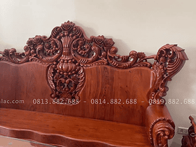 Bàn ghế Hoàng gia nguyên khối hàng vách tựa lưng liền nguyên khối gỗ hương đá (Anh Thủy - Ninh Bình) 9 Đoản dài louis hoàng gia tân cổ điển