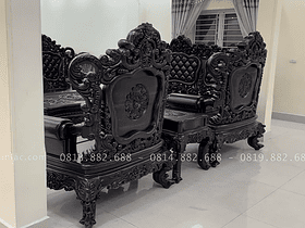 bộ bàn ghế louis hoàng gia tân cổ điển gỗ mun Lào