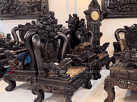 bộ bàn ghế minh quốc nghê rồng 10 món