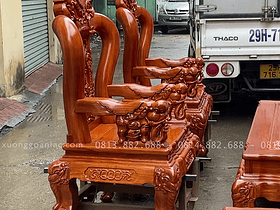 Bộ đôi ghế đơn gỗ hương đá