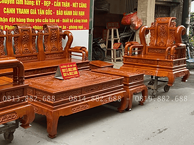 bàn ghế Tần Thủy Hoàng tay 12 gỗ hương đá hàng vip