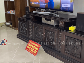 mẫu kệ tivi gỗ mun