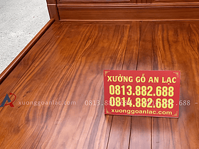 Combo giường ngủ chữ X và bàn trang điểm gỗ gõ đỏ 12 giường ngủ dát phản tấm