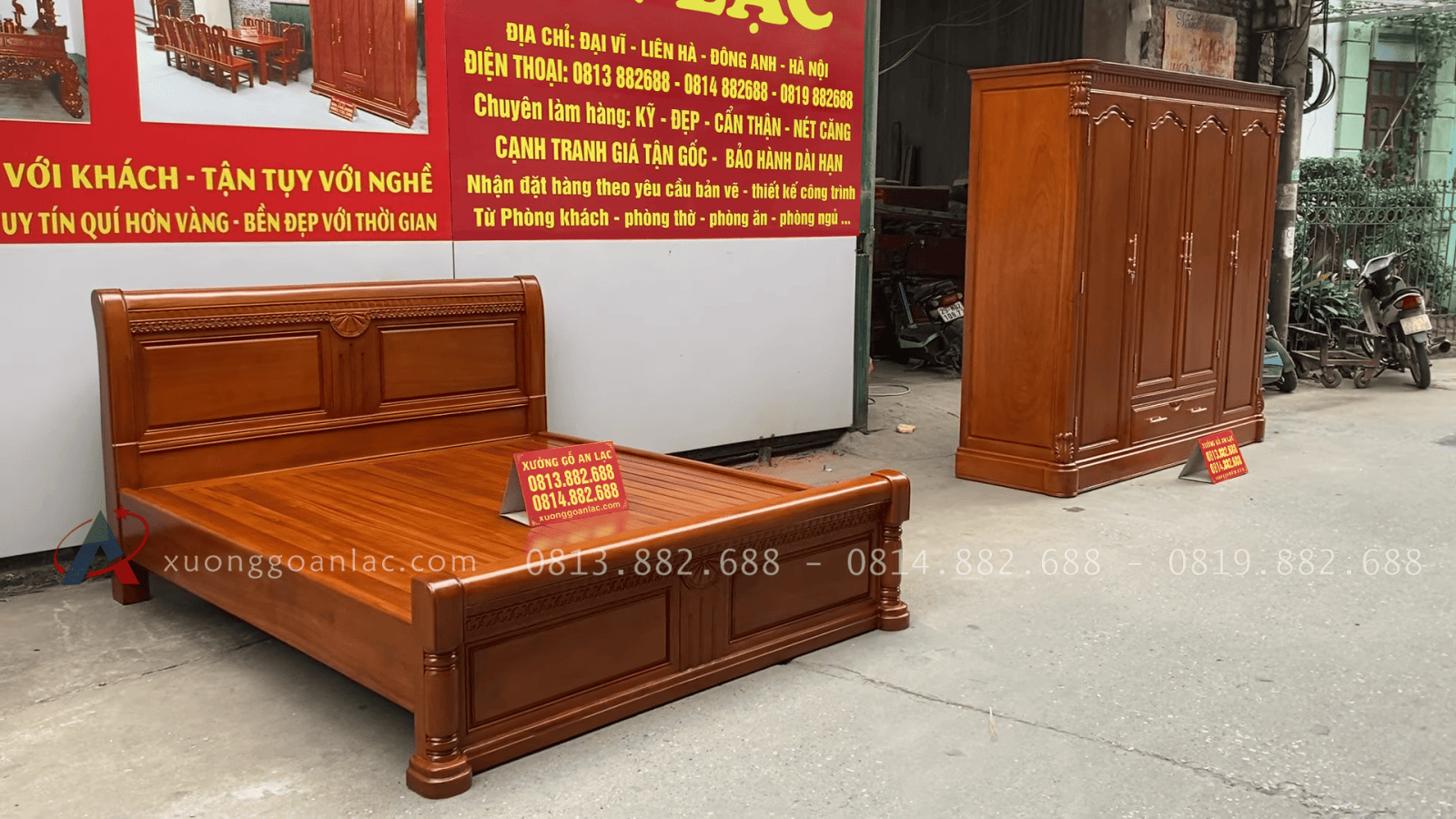 Bộ giường ngủ tủ áo cho phòng ngủ gỗ gõ đỏ 28 bộ giường ngủ tủ áo cho phòng ngủ gỗ gõ đỏ