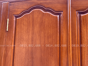 Bộ giường ngủ tủ áo cho phòng ngủ gỗ gõ đỏ 23 mặt cánh tạo khung vòm đẹp mắt