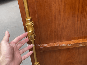 Bộ giường ngủ tủ áo cho phòng ngủ gỗ gõ đỏ 24 tủ quần áo phụ kiện đồng cao cấp