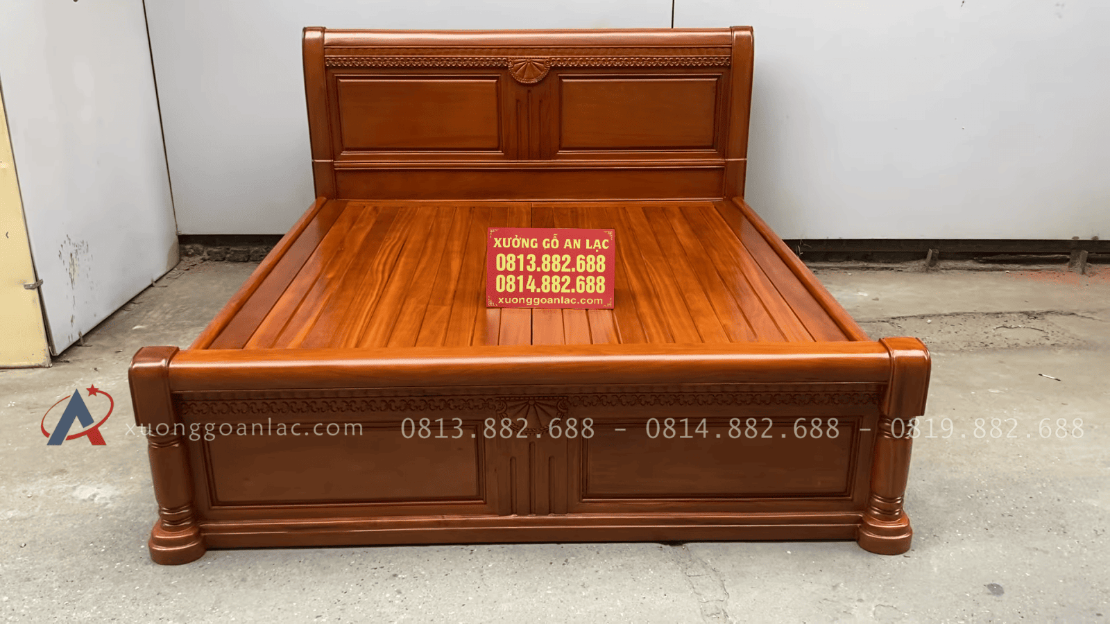 Bộ giường ngủ tủ áo cho phòng ngủ gỗ gõ đỏ 29 mẫu giường ngủ 1m8 x 2m
