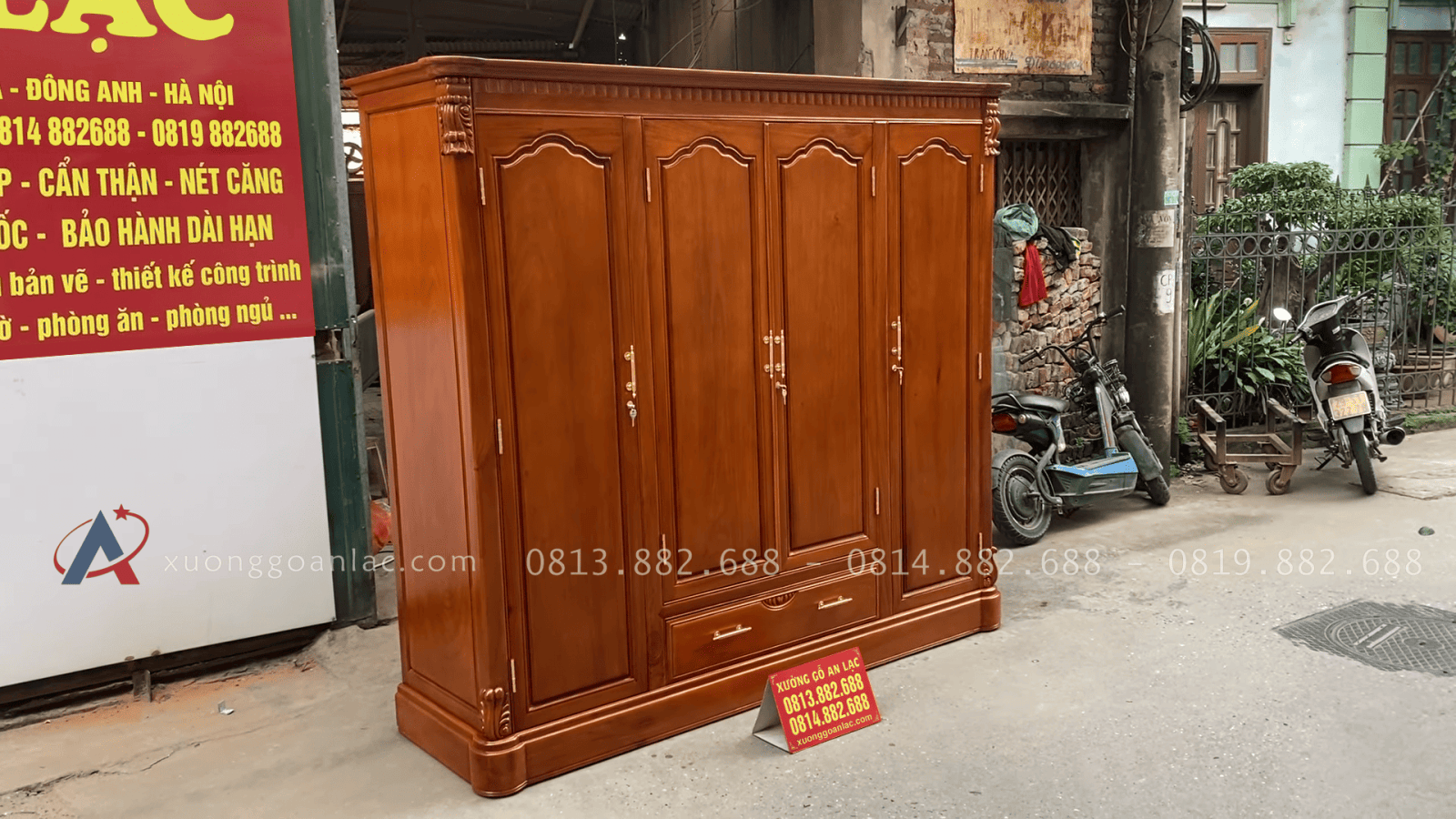 Bộ giường ngủ tủ áo cho phòng ngủ gỗ gõ đỏ 33 mẫu tủ áo hiện đại gỗ gõ đỏ