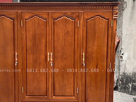 Bộ giường ngủ tủ áo cho phòng ngủ gỗ gõ đỏ 20 tủ quần áo 3 buống 4 cánh