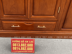 Bộ giường ngủ tủ áo cho phòng ngủ gỗ gõ đỏ 22 tủ có ngăn kéo để đồ
