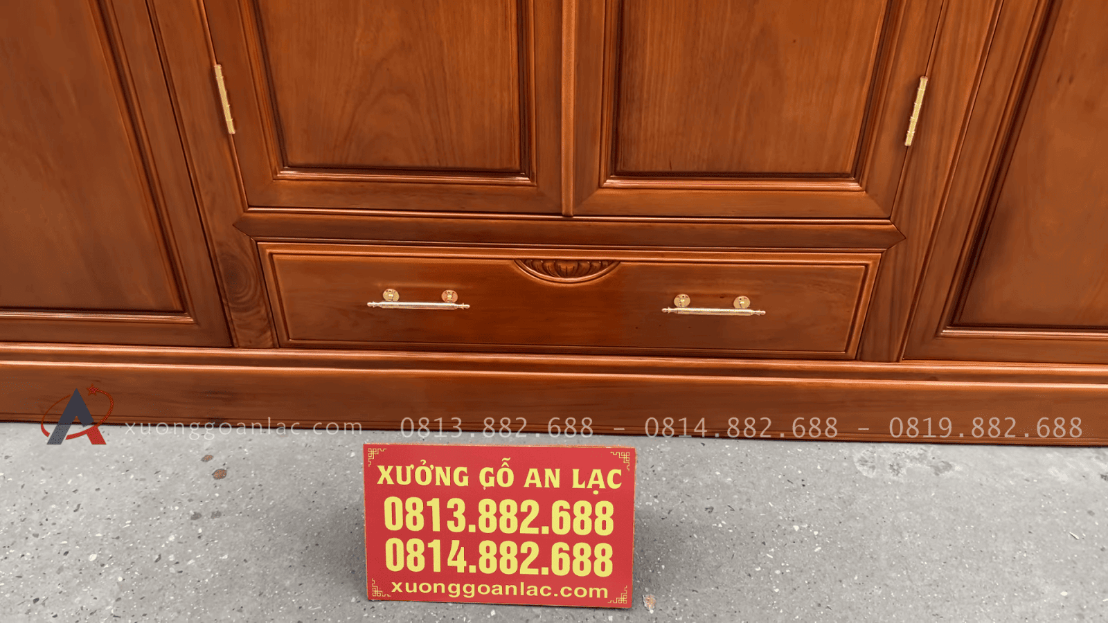 Bộ giường ngủ tủ áo cho phòng ngủ gỗ gõ đỏ 36 tủ có ngăn kéo để đồ