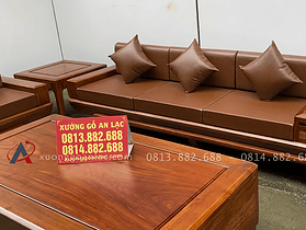 Bộ sofa chân chếch kê hình chữ U gỗ hương đá hàng siêu vip (Anh Đạt - Cao Bằng) 15 đoản dài gỗ hương đá kích thước lớn