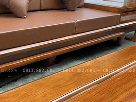 Bộ sofa chân chếch kê hình chữ U gỗ hương đá hàng siêu vip (Anh Đạt - Cao Bằng) 17 Thiết kế hệ chân thuyền cong chếch độc đáo