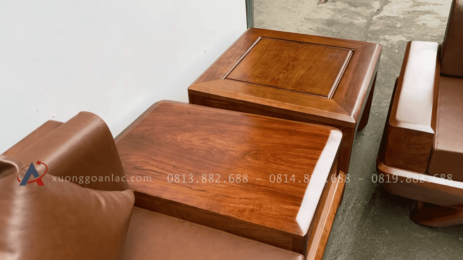 Bộ sofa chân chếch kê hình chữ U gỗ hương đá hàng siêu vip (Anh Đạt - Cao Bằng) 31 thiết kế bệ tay có ngăn kéo