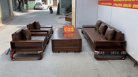 bàn ghế sofa chan xoắn gỗ óc chó nhập khẩu