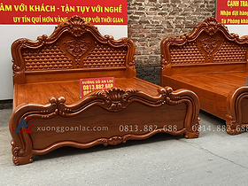 Nội thất phòng ngủ 30 combo giường ngủ và bàn trang điểm louis hoàng gia gỗ hương đá