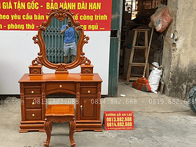 Giường vòm đục trám gỗ Hương Đá 1m8 x 2m 11 Mẫu bàn trang điểm louis hoa lá tây