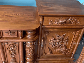 Combo nội thất gỗ hương đá hàng vip cho gia đình cô Hương ở Ninh Bình 13 kệ tivi gỗ hương đá