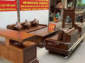 Combo sofa chân thuyền, kệ tivi và án gian thờ gỗ hương đá phun PU giả óc chó 23 mẫu kệ tivi hàng cao cấp dày dặn