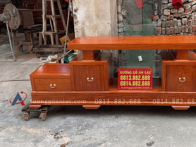Combo sofa đùi gà full đệm da và kệ tivi giả nguyên khối gỗ hương đá vip (Anh Mạnh - Nam Định) 21 Mẫu kệ tvi giả nguyên khối