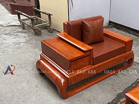 Combo sofa đùi gà full đệm da và kệ tivi giả nguyên khối gỗ hương đá vip (Anh Mạnh - Nam Định) 17 ghế đơn gỗ hương đá