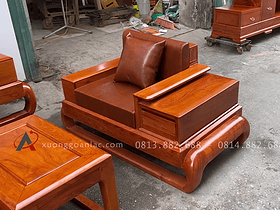 Combo sofa đùi gà full đệm da và kệ tivi giả nguyên khối gỗ hương đá vip (Anh Mạnh - Nam Định) 18 ghế đơn tay ngăn kéo