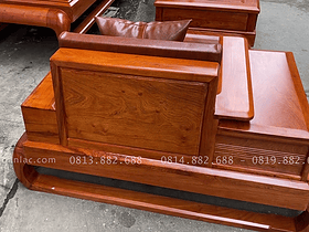 Combo sofa đùi gà full đệm da và kệ tivi giả nguyên khối gỗ hương đá vip (Anh Mạnh - Nam Định) 19 mẫu sofa gỗ đóng hộp