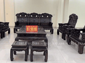 mẫu bàn ghế như ý chương voi chân 12 10 món gỗ mun