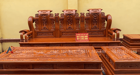 siêu phẩm bàn ghế tần thủy hoàng cột 16 chân 18 hàng vip