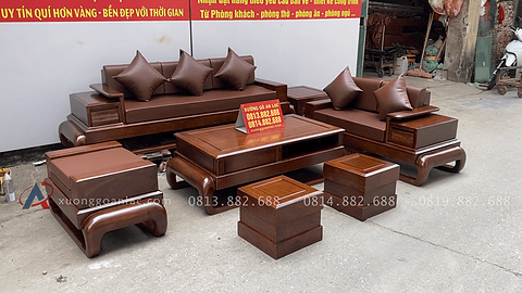 sofa đùi gà gỗ gõ đỏ