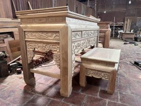 Án gian thờ ngũ phúc 2m17 gỗ gụ Lào chân 14 Anh Hiệp - Nghệ An 10 bản mộc của mẫu án gian ngũ phúc