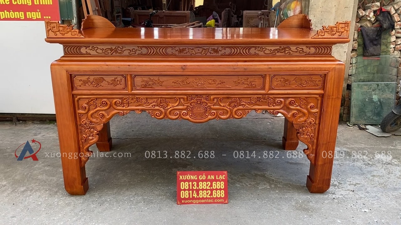 Án gian thờ mẫu như ý 1m97 chân 14 giao Hà Tĩnh 24 án gian thờ nhwu ý chân 14 gỗ hương đá