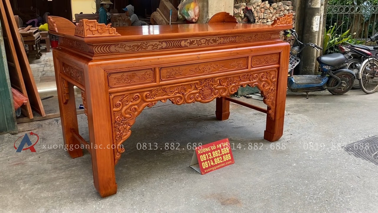 Án gian thờ mẫu như ý 1m97 chân 14 giao Hà Tĩnh 2 mẫu án gian như ý sang trọng