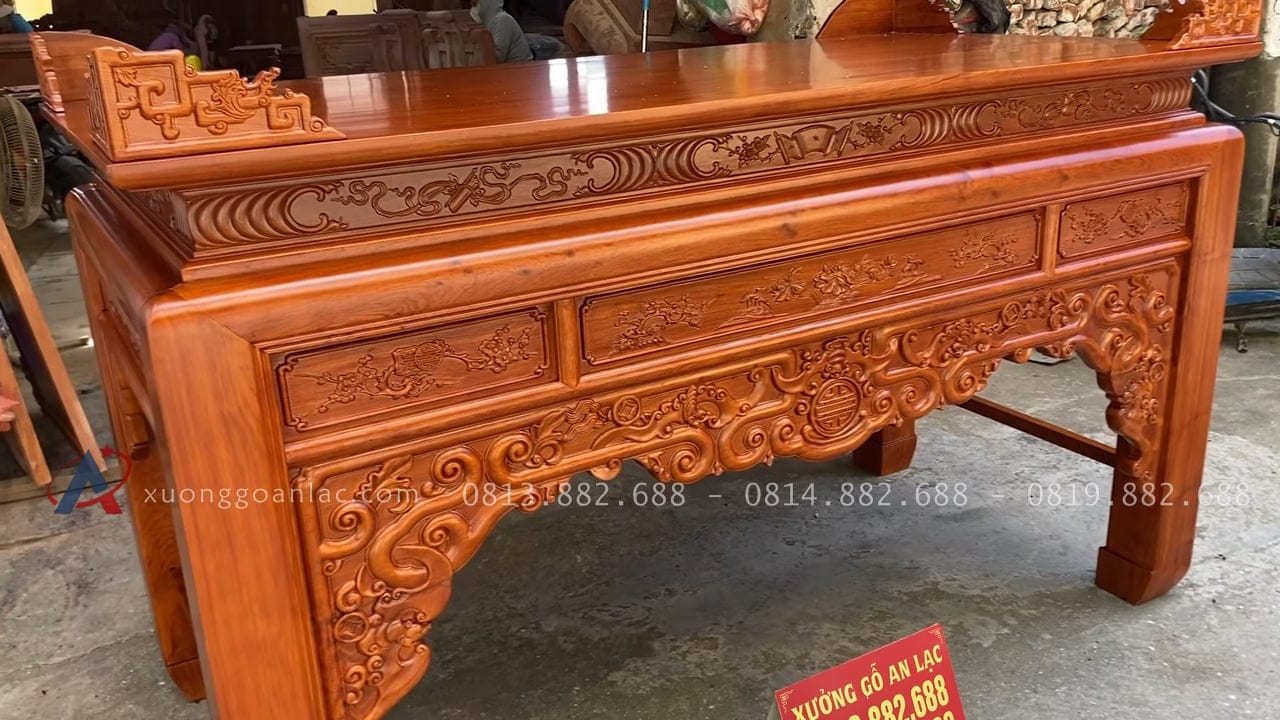 Án gian thờ mẫu như ý 1m97 chân 14 giao Hà Tĩnh 4 mặt tiền của mẫu án gian
