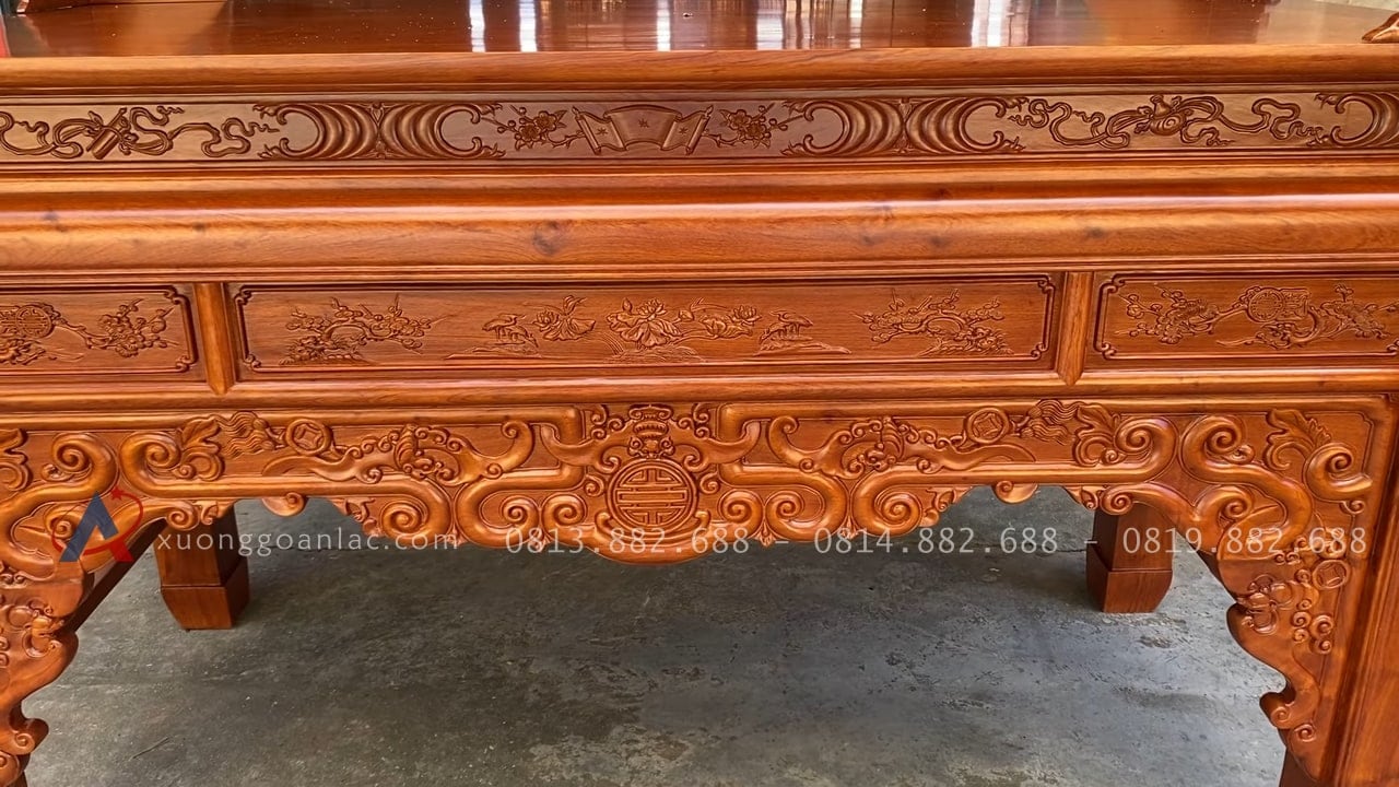 Án gian thờ mẫu như ý 1m97 chân 14 giao Hà Tĩnh 27 yếm dạ tiền án gian cực đẹp