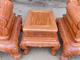 Bộ bàn ghế hoàng gia chân 14- 6 món gỗ hương đá cao cấp 28 đôn kẹp gỗ hương đá