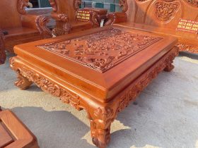 Bộ bàn ghế hoàng gia nguyên khối 10 món gỗ hương đá cao cấp 16 Bàn trà gỗ hương đá nguyên khối