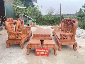 bàn ghế minh quóc voi 6 món gỗ hương đá