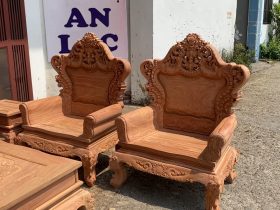 Bản mộc thô bộ louis hoàng gia gỗ hương 8 món chân 12 hàng vip 23 bộ đôi ghế đơn louis