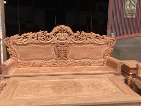 Bản mộc thô bộ louis hoàng gia gỗ hương 8 món chân 12 hàng vip 15 đoản dài và bàn trà gỗ hương đá