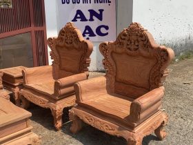 Bản mộc thô bộ louis hoàng gia gỗ hương 8 món chân 12 hàng vip 16 hai ghế đơn bố trí cạnh nhau
