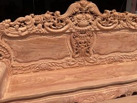 Bản mộc thô bộ louis hoàng gia gỗ hương 8 món chân 12 hàng vip 20 Đoản dài louis hoàng gia tân cổ điển