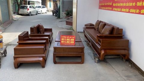 sofa đùi gà gỗ hương hàng vip phun màu óc chó