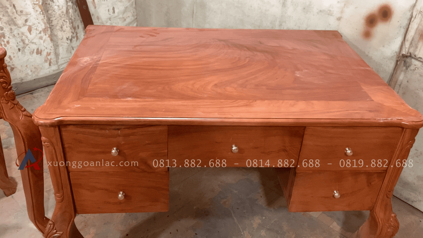 Combo bàn phấn hàng đặt riêng gỗ hương đá 20 Mặt bàn khung tranh ván liền gỗ hương siêu vân