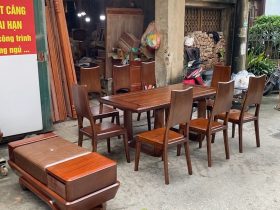 Combo sofa chân vát chéo kèm bộ đệm da Italia cao cấp và bộ bàn ghế ăn sồi hiện đại (Anh Dũng, Đà Nẵng) 34 bộ bàn ăn gỗ sồi hiện đại