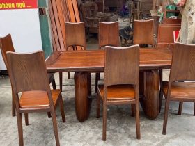 Combo sofa chân vát chéo kèm bộ đệm da Italia cao cấp và bộ bàn ghế ăn sồi hiện đại (Anh Dũng, Đà Nẵng) 35 Bộ bàn ăn gỗ sồi