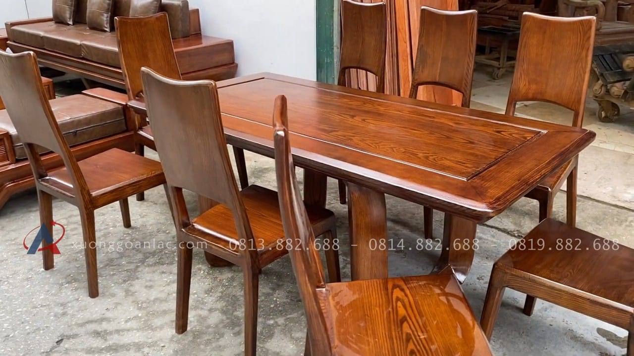 Combo sofa chân vát chéo kèm bộ đệm da Italia cao cấp và bộ bàn ghế ăn sồi hiện đại (Anh Dũng, Đà Nẵng) 59 Hệ chân bàn cong xoắn lạ mắt